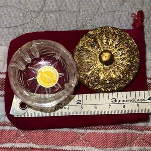 Bleikristall 24% lead crystal with gold plated lid vanity jar or box